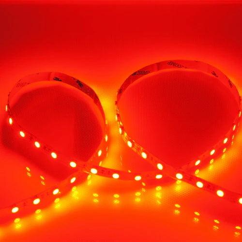 635nm SMD5050 DC12V Red LED Strip Light – Bright Red for Indicators & Signage, 30/60/120 LEDs/m, 5 Meters, IP00/IP65