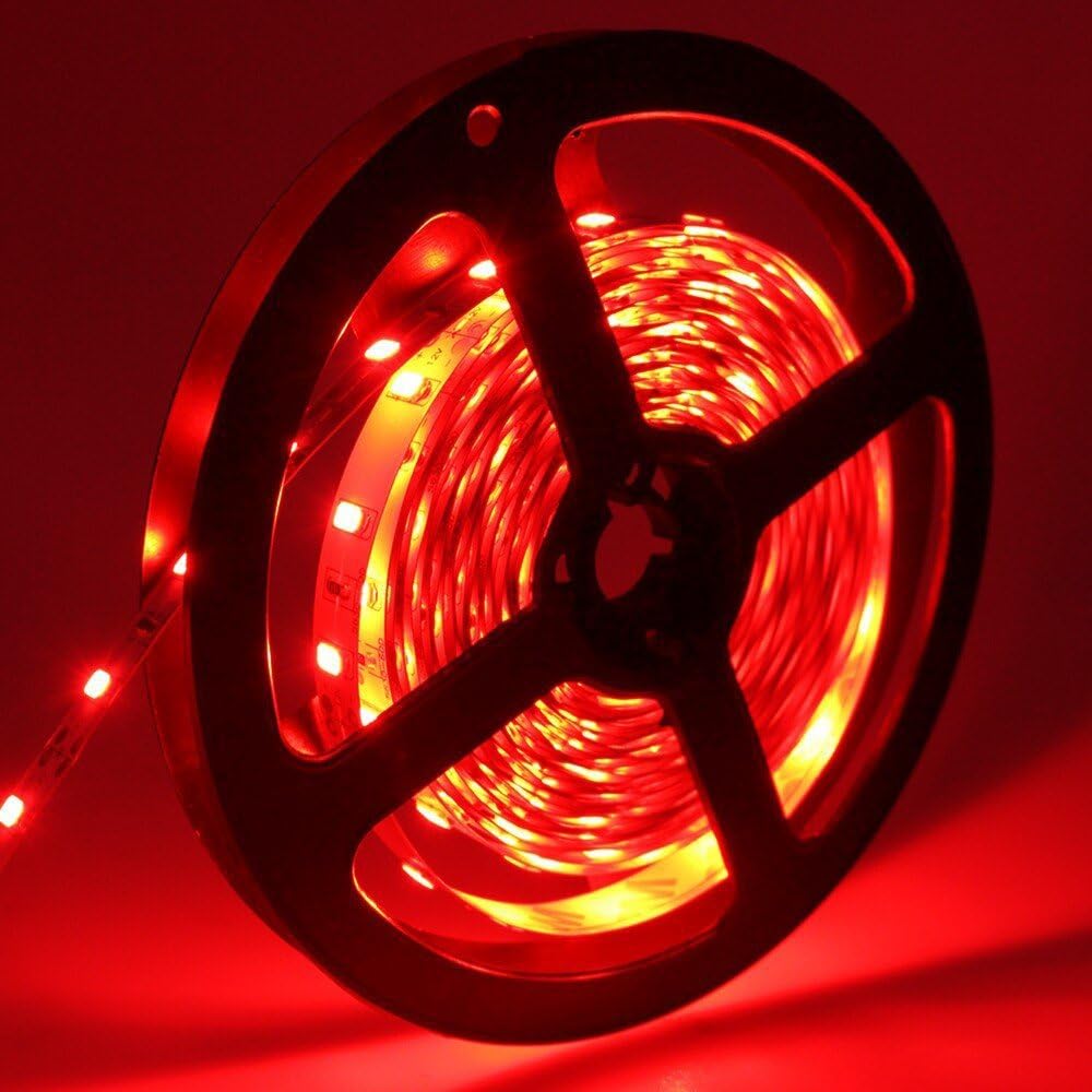 660–670nm SMD5050 DC12V Red LED Strip Light – High Power Red for Therapy & Plants, 30/60/120 LEDs/m, 5 Meters, IP00/IP65