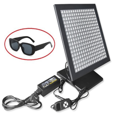 LED Red Light Therapy Panel W/ Built-in Desktop Folding Bracket -50W Black LED Panel Deep 660nm and Near-Infrared 850nm LED Light Combo for Skin Beauty, Pain Relief of Muscles and Joints