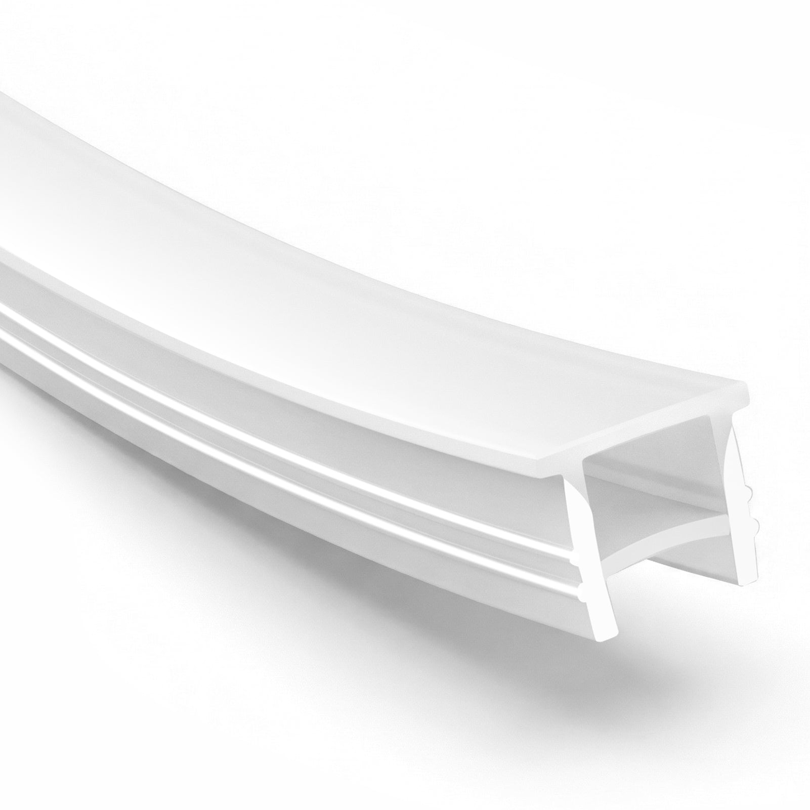 16×16mm Quick Install Neon Light Housing – S1616 Mounting Edge | Silicone LED Channel System | Max Strip Width ≤12 mm | Flat-Top Silicone Diffuser | for Architectural Cove Lighting & Retail Display Lighting | 164FT/50M