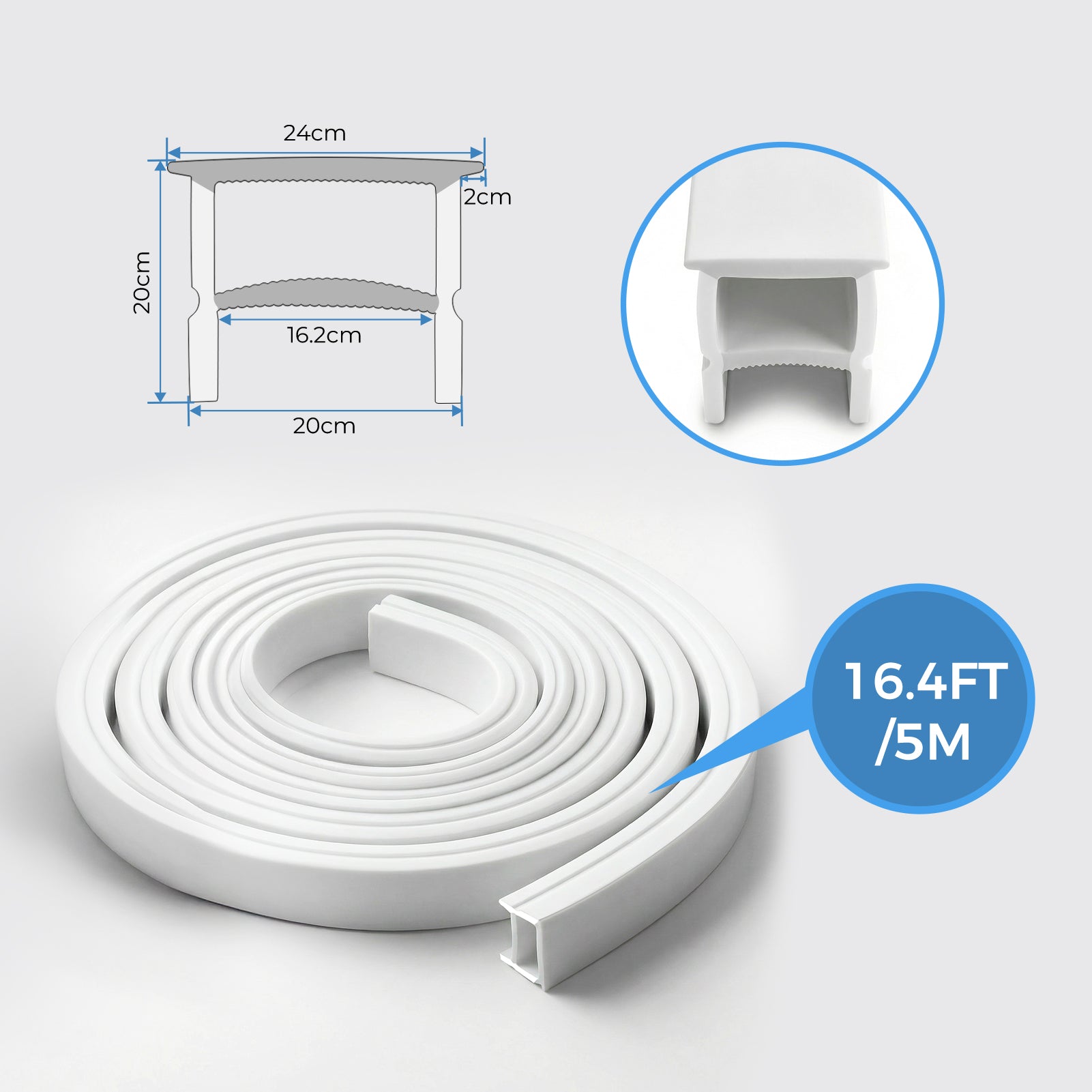 Q Series S2020 Quick Install LED Neon Light Housing | Double-Chamber Diffuser Edge-Free Structure | 20×20mm Top Emitting neon strip housing | Max Strip Width ≤16mm | LED Sign Cove Lighting | 5M/50M