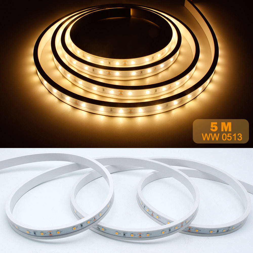 16.4ft/5M DC12V 5*13mm LED Waterproof Flexible Silicone Neon LED Strip with 300LED SMD3528 LED Light