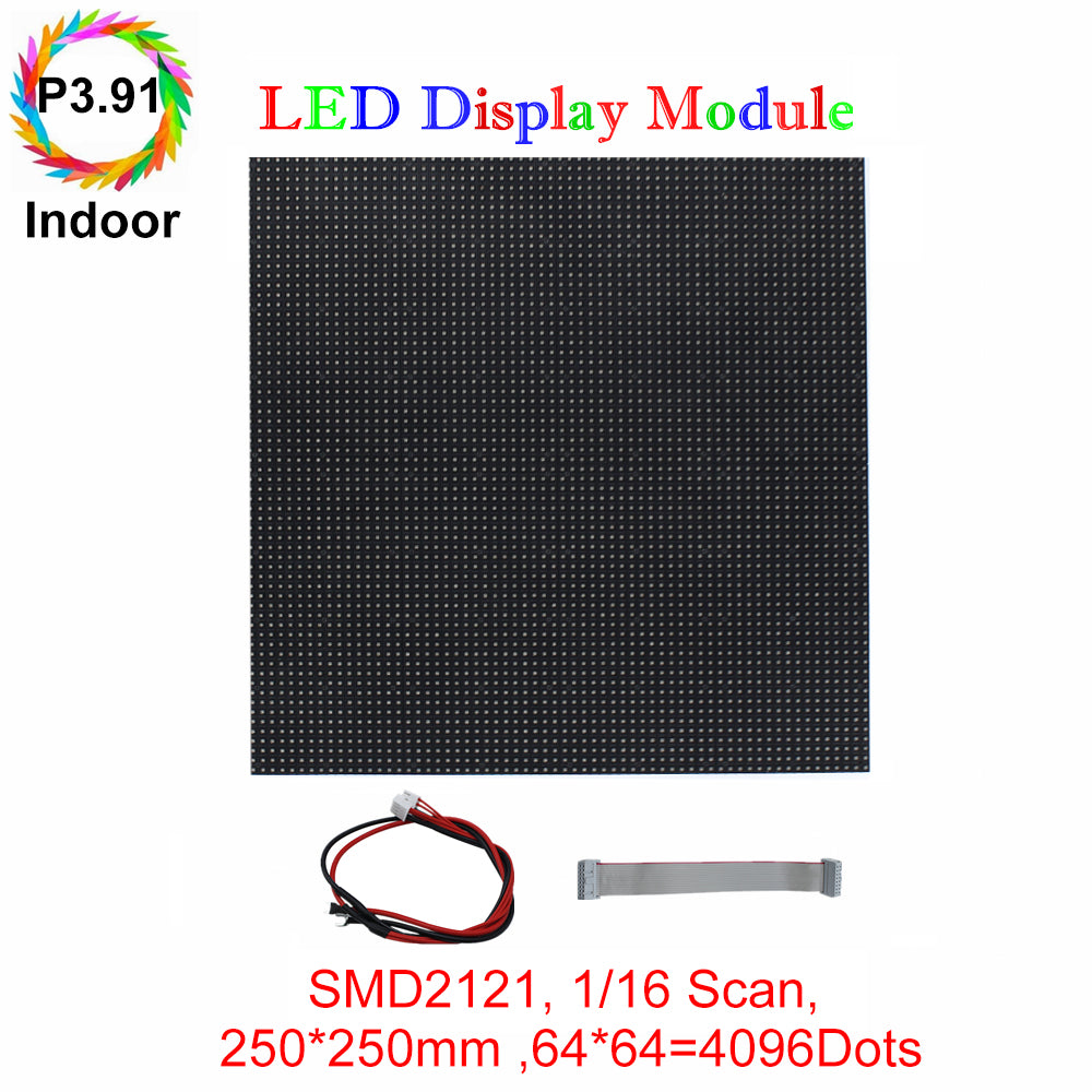 Module LED de location M-ID3.91 P3.91, dalle d'affichage LED RVB 3,91 mm, 250 x 250 mm, 4 096 points, balayage 1/16, 800 nits, pour affichage intérieur.