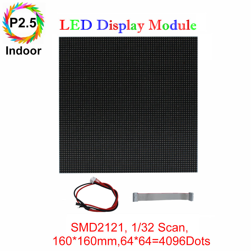 Module LED d'intérieur M-ID2.5 P2.5, dalle d'affichage LED RVB 2,5 mm, pas de pixel 160 x 160 mm, 4 096 points, balayage 1/32, 800 nits, pour affichage intérieur