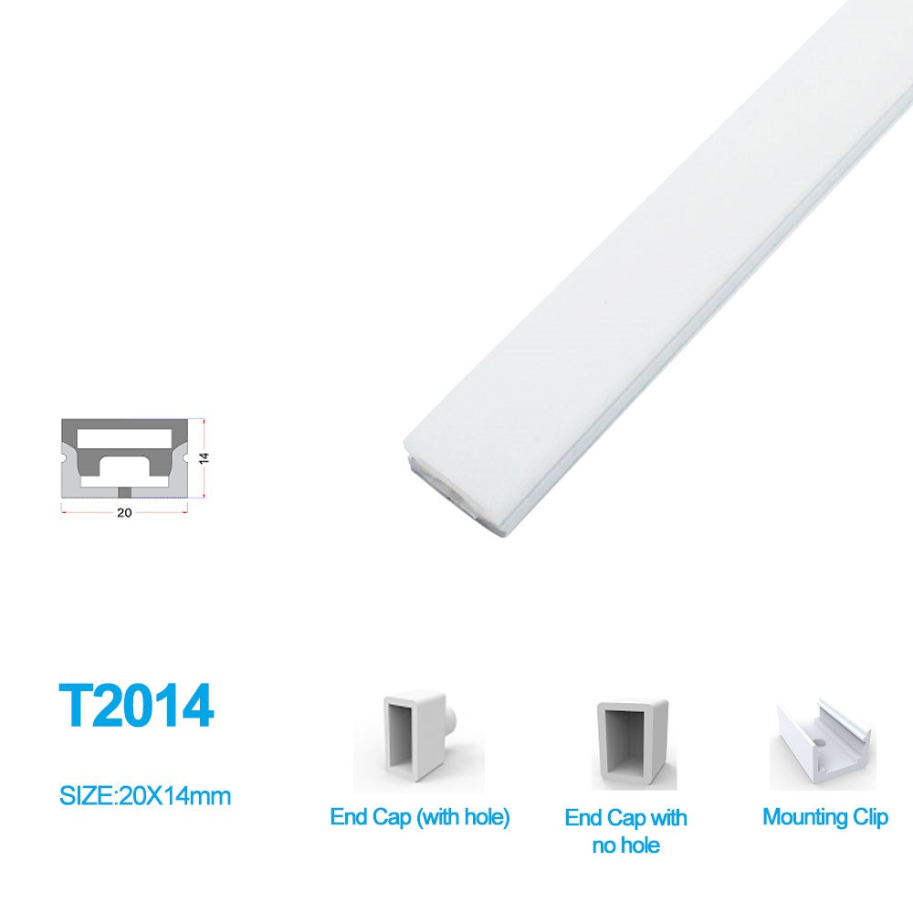 Boîtier pour néon – S1420 | Système de canaux LED en silicone 14 x 20 mm | Étanchéité IP67 | Largeur du circuit imprimé 12 mm | 50 m | Stock local États-Unis, Royaume-Uni et Allemagne