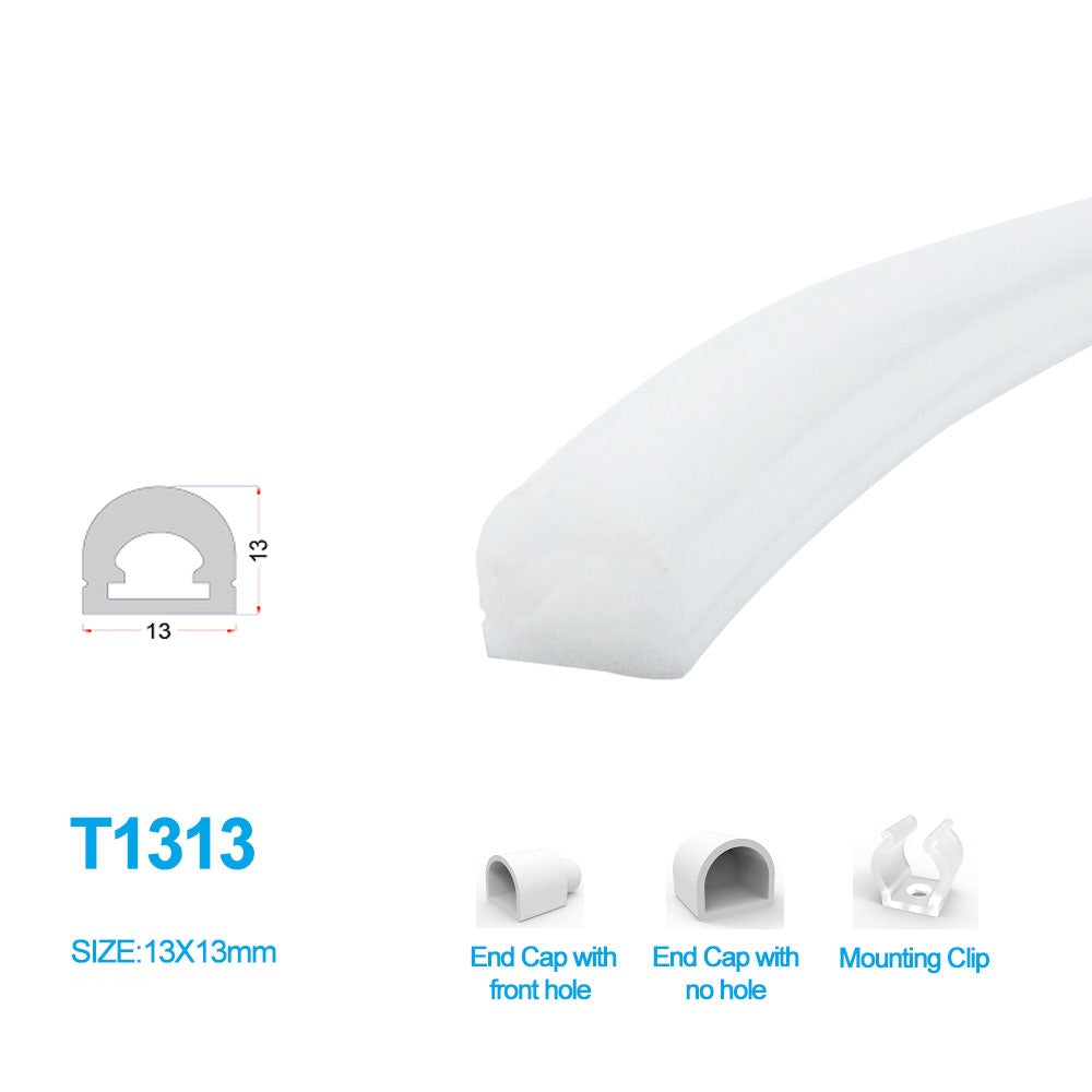Neon Light Housing – S1313 | 13x13mm Silicone LED Channel System | IP67 Waterproof | 8mm PCB Width | 164FT/50M | Local Stock US/UK/DE