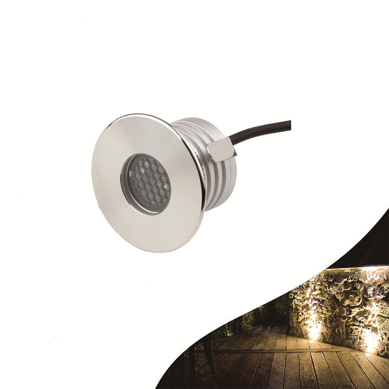 6PCSPack 3W DC12V-24V IP67 Anti-Glare Mountable Outdoor Underground Light Stainless Steel Dimmable Honeycomb Step Light