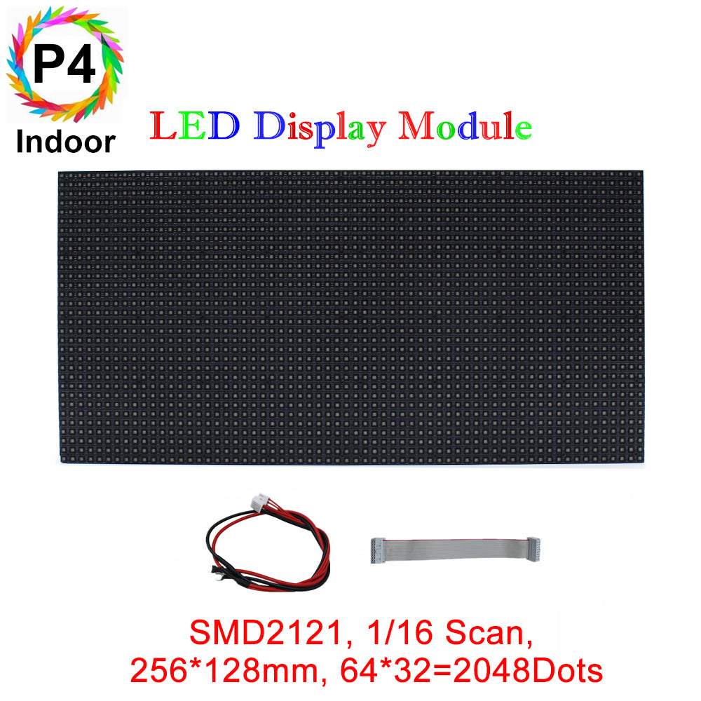 M-ID4 P4 Normal Indoor Series LED Module,Full RGB 4mm Pixel Pitch LED Display Tile in 256*128mm with 2048 dots, 1/16 Scan, 800 Nitsfor indoor Display