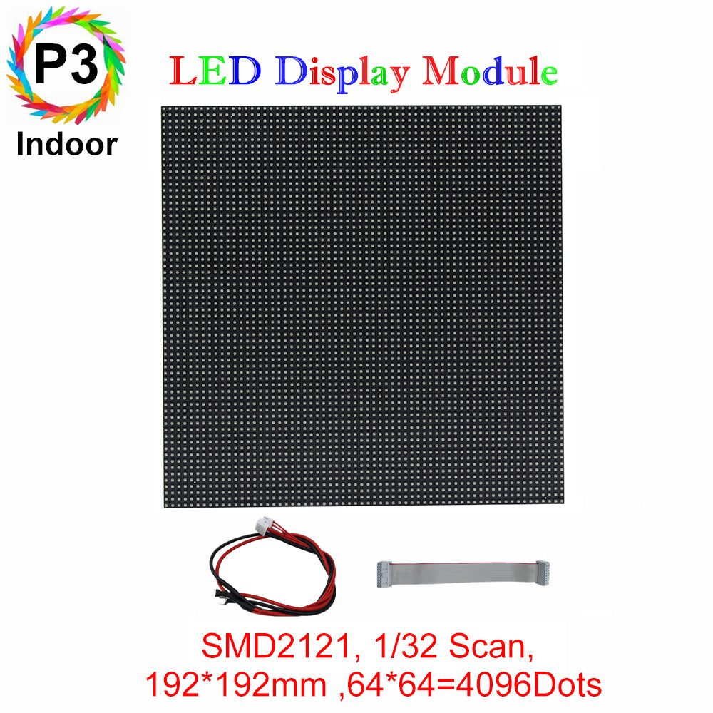 Module LED d'intérieur M-ID3 P3, dalle d'affichage LED RVB 3 mm, 192 x 192 mm, 4 096 points, balayage 1/32, 800 nits, pour affichage intérieur