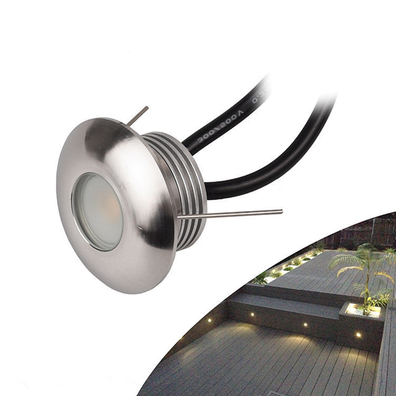 8PCS Pack 1W DC12V IP65 Recessed LED Wall Corner Light Outdoor LED Step Lights Stainless Steel Inground Light