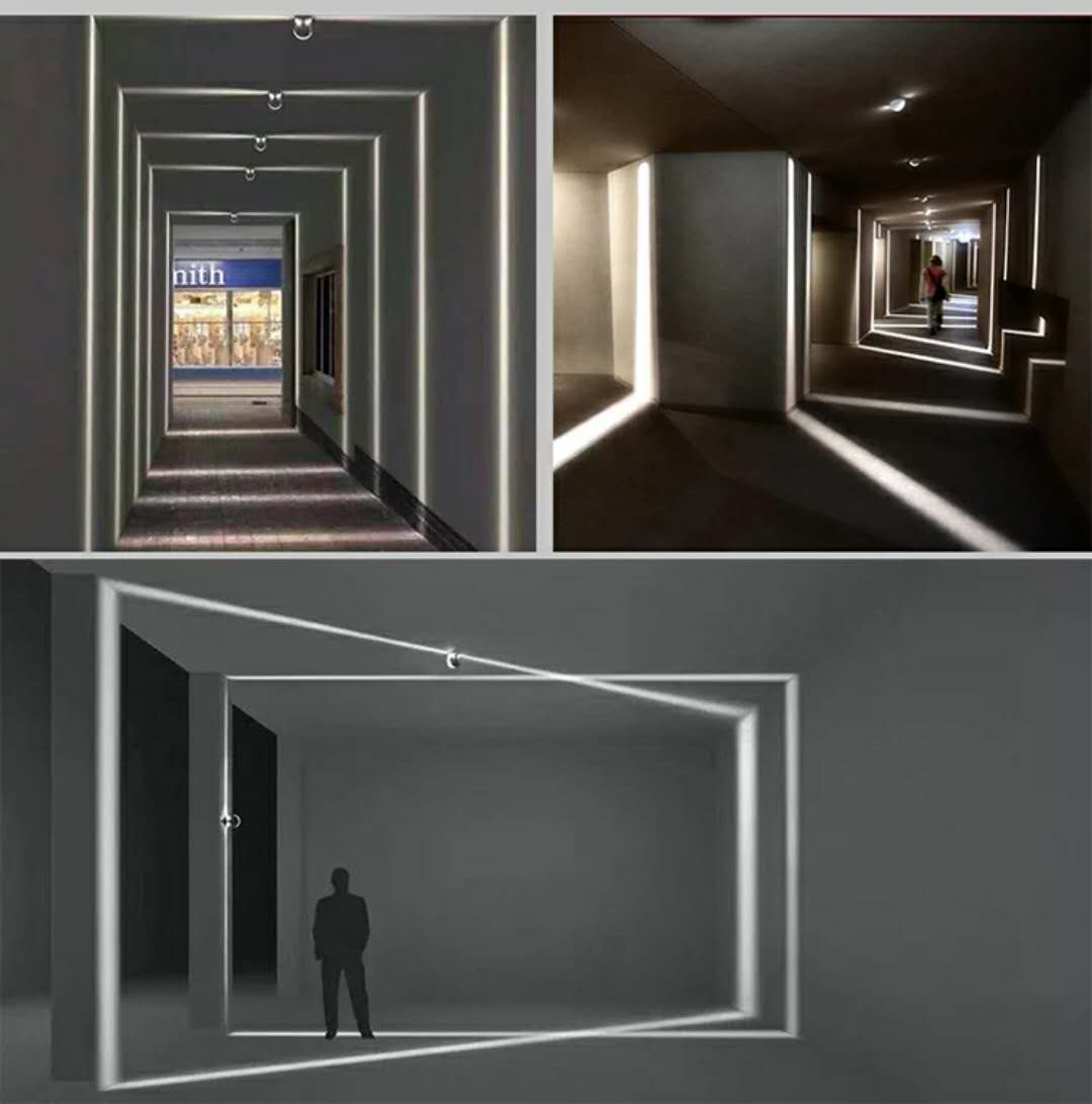 8W 360° Light Blade Grey Finish Window Frame LED Light for Architecture Graphic/Doorframe/Hallway/Outdoor Landscape Decorative Lighting