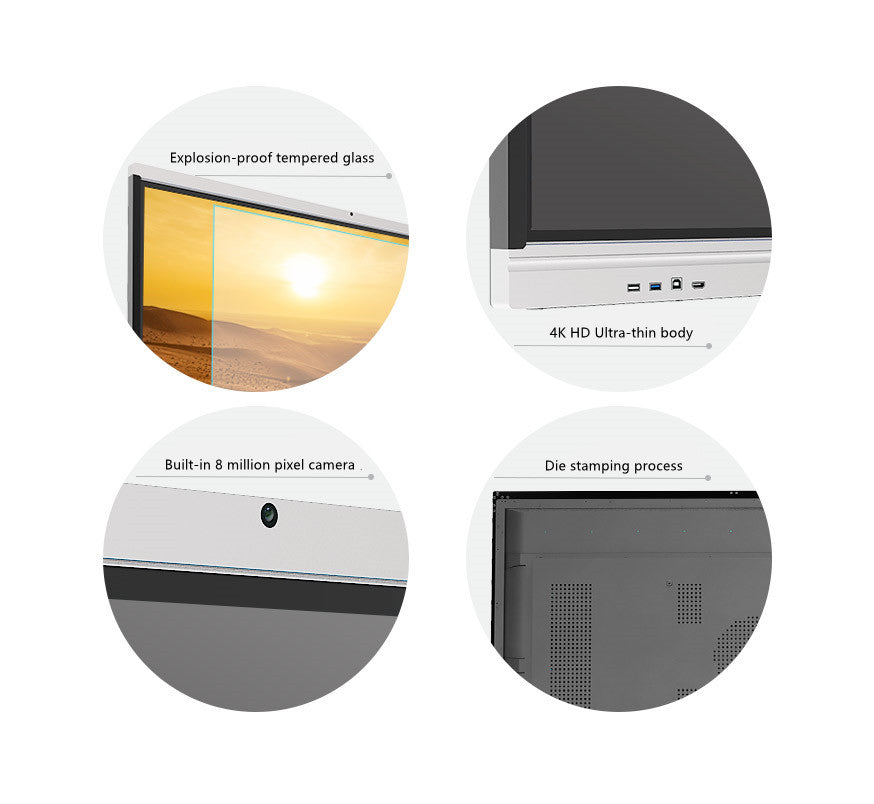 Tableau blanc interactif de conférence numérique 65 pouces, machine tactile tout-en-un pour vidéoconférence