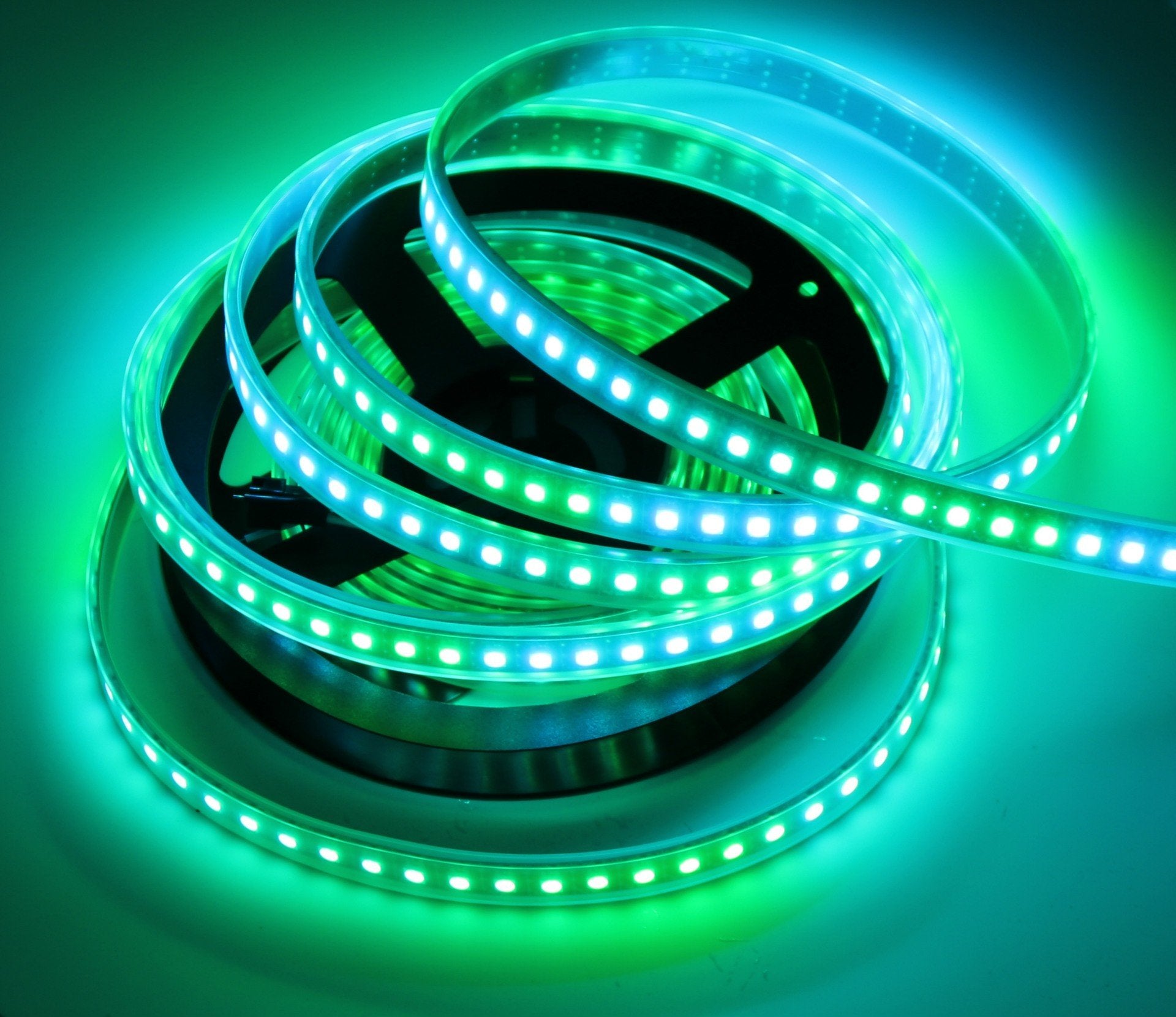 RGBIC LED Strip Light | WS2812 Individually Addressable | SMD5050 RGB | 60 LEDs/M | 5M (16.4FT) Roll | 12V DC | White PCB | IP00/IP65/IP67 Options | Strip & Kit Packages