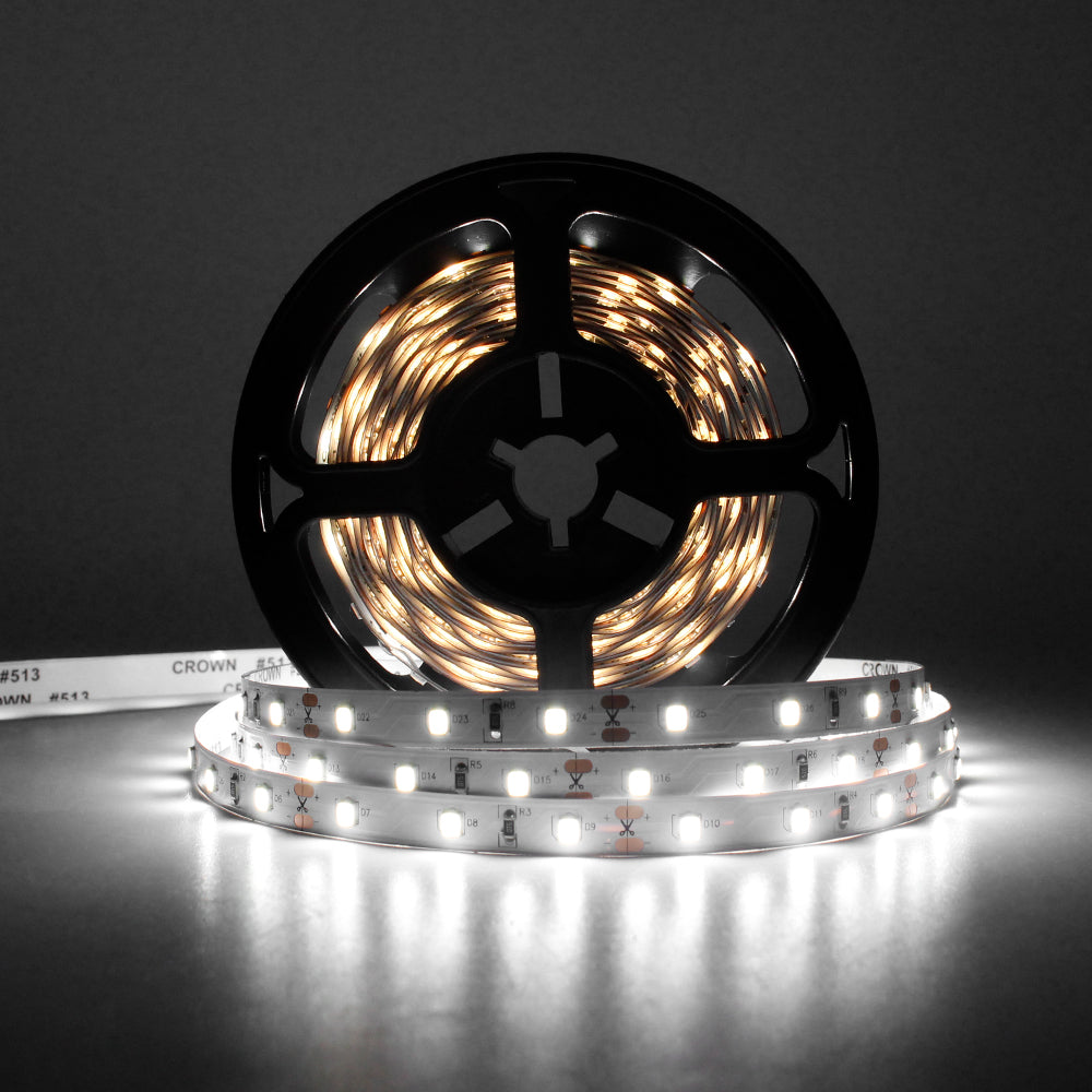Full Spectrum LED Strip Light | CRI 97+ | SMD2835, 300 LEDs (60 LEDs/M) | 24V DC, 10W/M | 5M (16.4FT) Roll | 8mm White PCB | | IP00 / IP67 Options | Flexible Tape Light