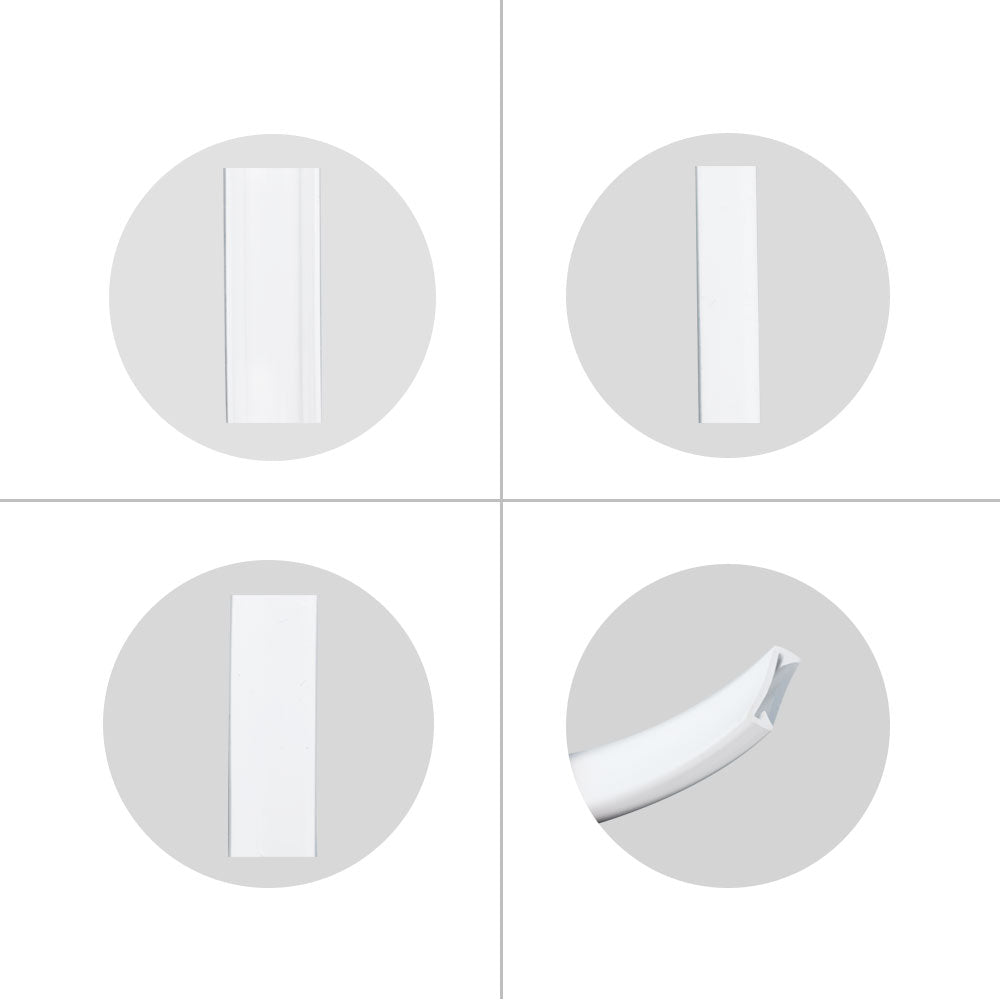 Kit de boîtier pour néon LED T0515 (1 m/5 m/10 m/20 m) avec embouts et clips de montage, canal néon flexible adapté aux bandes LED de 12 mm de large.