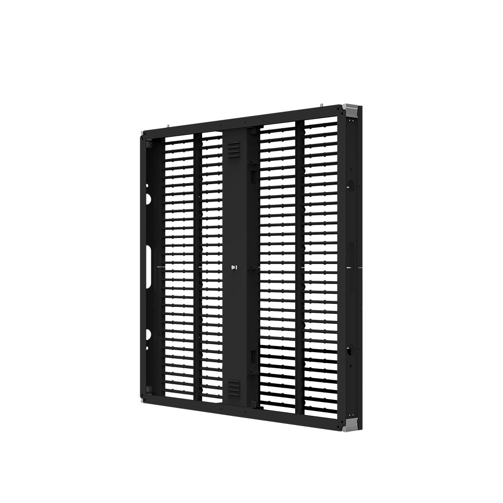 oClear Pro Series Outdoor Waterpoof P15.6/31.2mm Transparent LED Mesh Display High Brightness 7500nits in Size 1000x1000mm Aluminum Cabinet for Fixed Installation