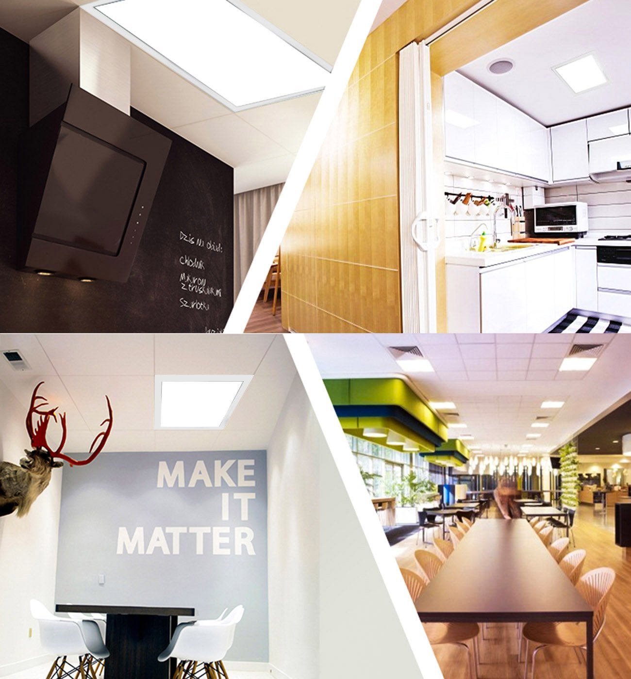 Panneau lumineux LED 40 W 595 x 595 mm (2' x 2') avec garniture blanche de 10 mm d'épaisseur, panneau d'éclairage plat ultra-lumineux, ultra-mince et sans éblouissement