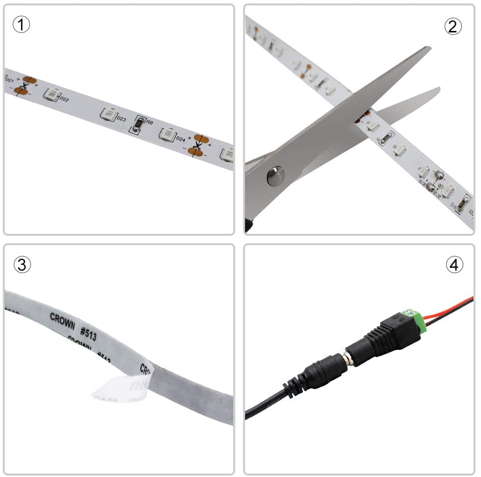 850nm SMD2835 DC12V Infrared LED Strip Light – Night Vision IR for Security, 60/120/240 LEDs/m, 5 Meters, IP00/IP65