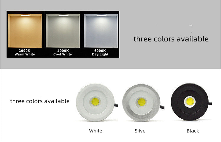 2er-Pack wasserdichte LED-Puck-Leuchten – 3 W | Warm-/Tageslichtweiß | Weiß/Silber/Schwarz | Festverdrahtet | Dimmbar mit kompatiblem Dimmer | AC 110 V/220 V | Klebemontage