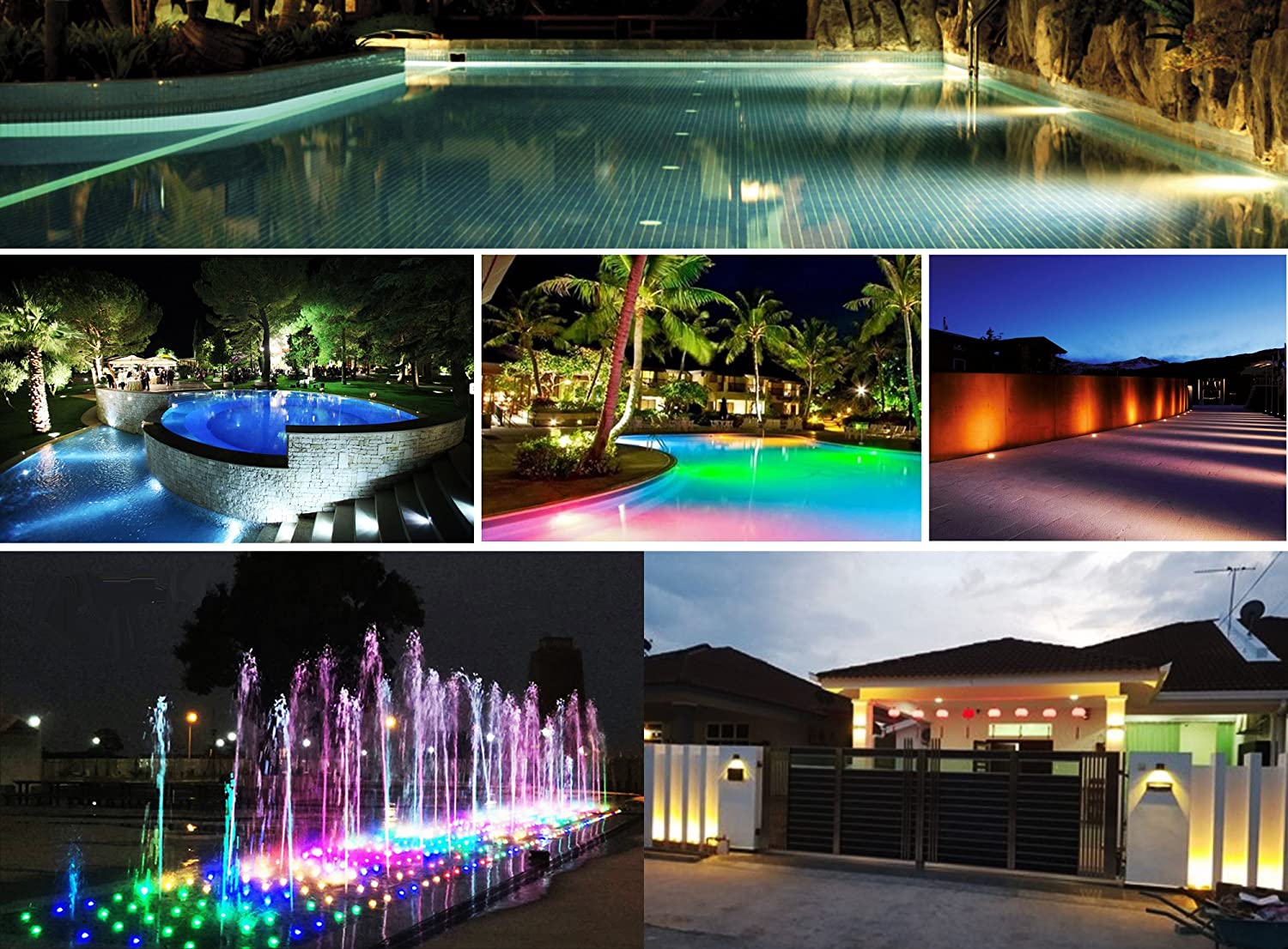 3W 3-LED Underwater Pool Lights – IP68 Waterproof | DC 12V / 24V Low Voltage | Stainless Steel & Aluminum Submersible Lights | Red / Green / Blue / 3000K / 4000K / 6000K for Pool, Fountain & Pond Lighting | 8 / 10-Pack