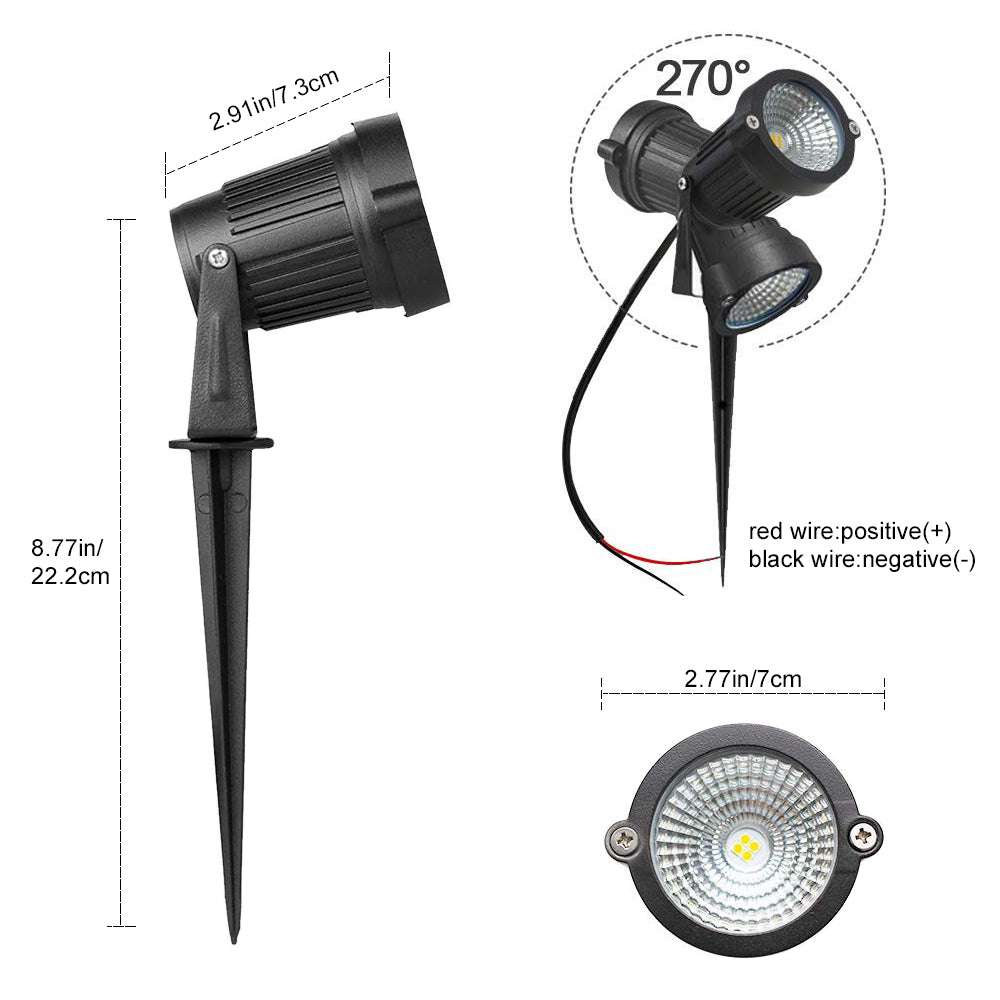 4 Pack 3W LED Landscape Lights Warm White 12V Waterproof Garden Pathway Lights Outdoor