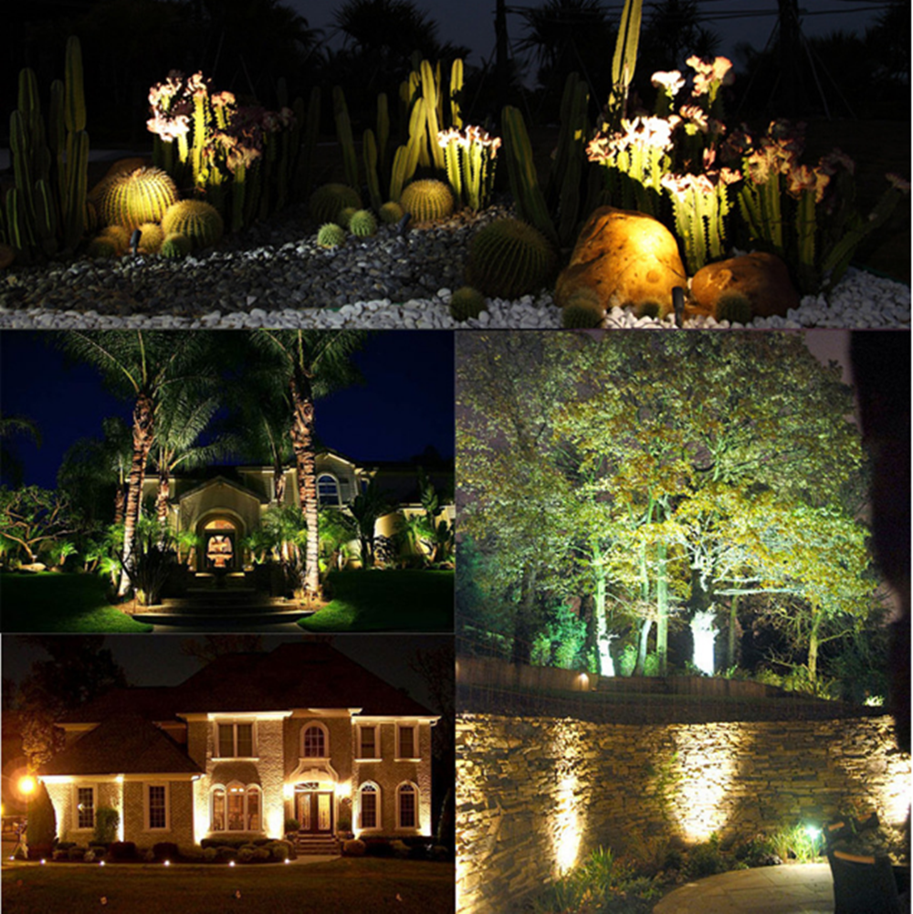 8 PACK of 5W Warm White Outdoor IP65 Ground Inserted LED Garden Light Bullet Head Black Finish