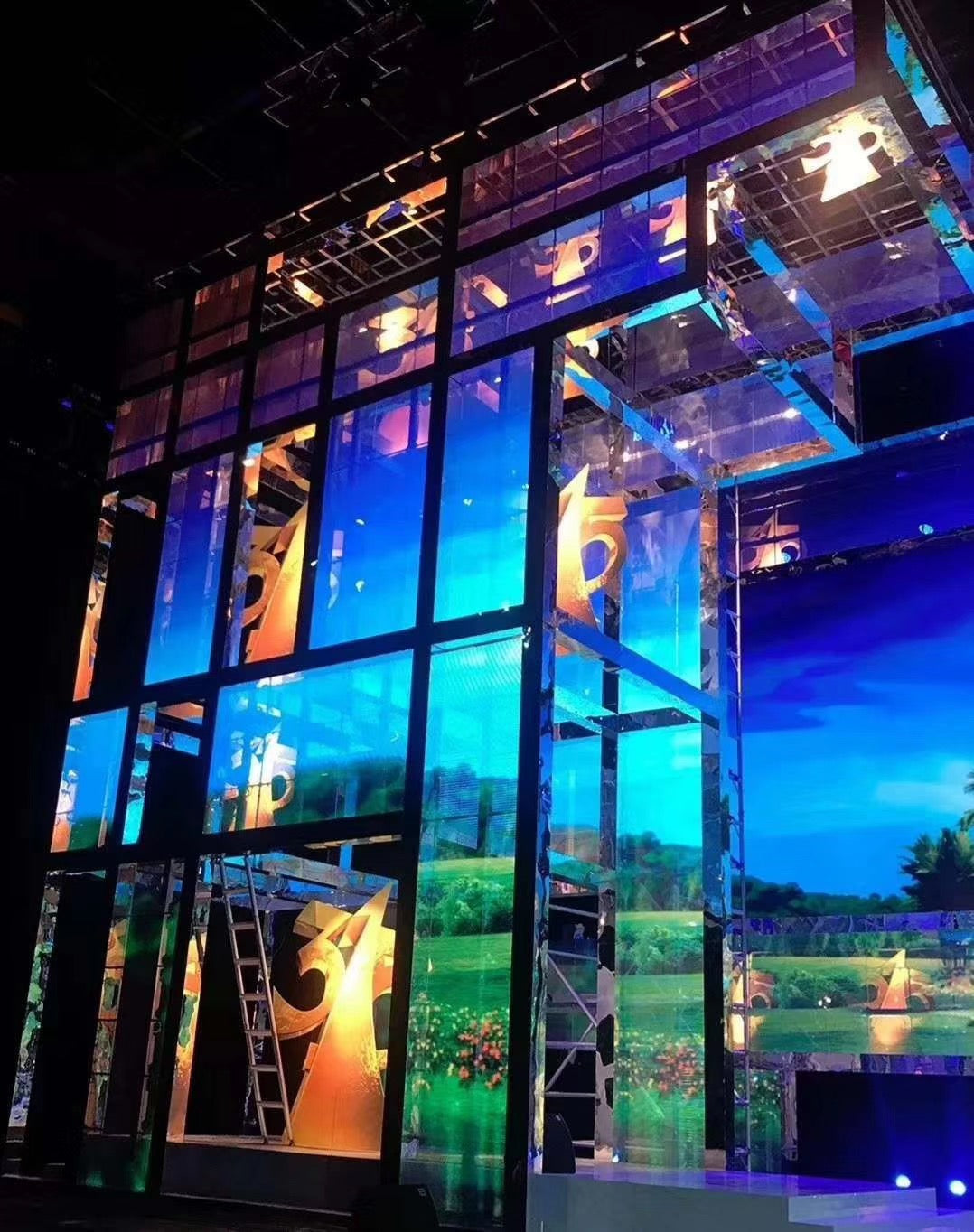 aClear Series Indoor Transparent LED Display Screen P3.91mm Pixel 3500nits/5000nits in 1000x1000mm Aluminum Indoor Type for Glass/Window Display