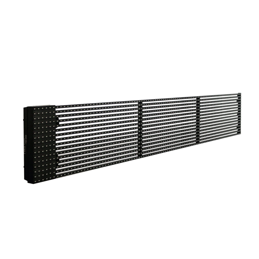 oClear B Series Outdoor Waterpoof P15.6/15.6mm Transparent LED Mesh Display High Brightness 7500nits in Size 1500x250mm Aluminum Cabinet for Fixed Installation