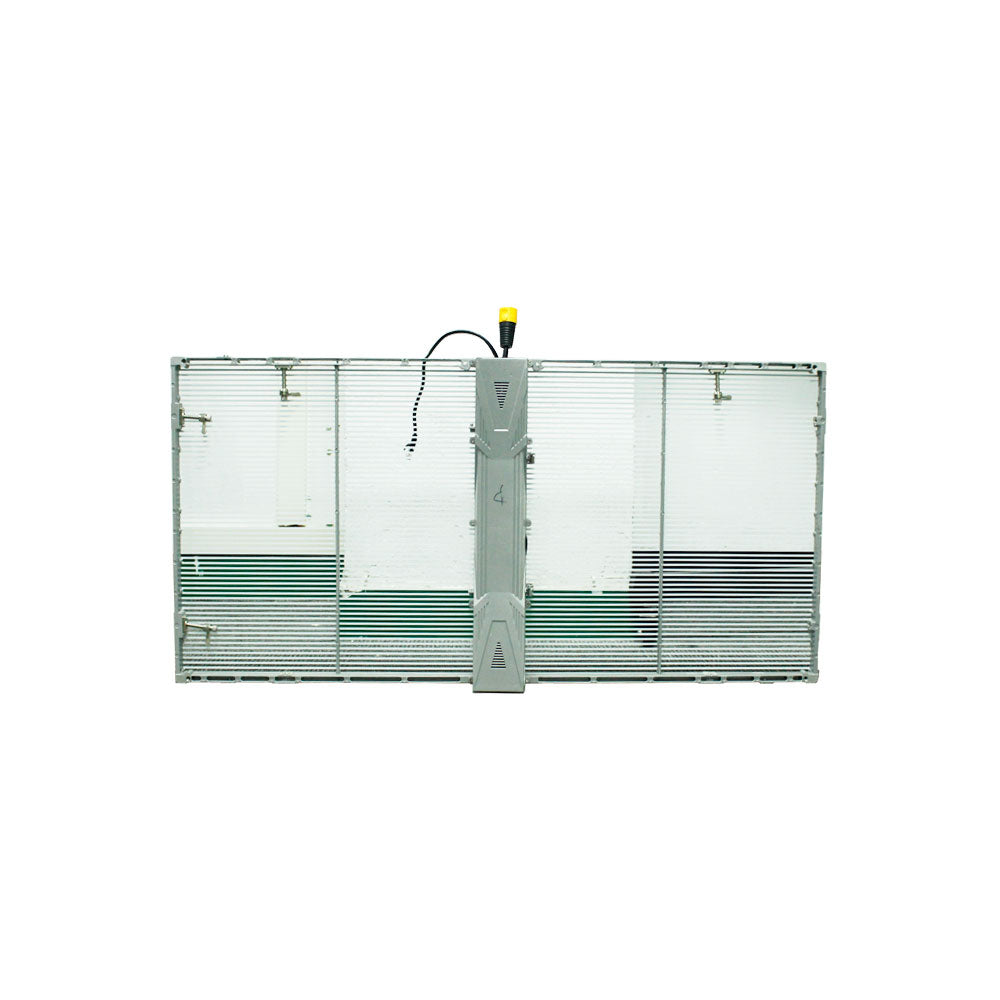 tClear-Serie, dreifach beweissicher, transparentes P3,9/7,8 mm LED-Display, 800 Nits/2500 Nits/4500 Nits, Größe 1000 x 500 mm, Aluminiumgehäuse für die Inneninstallation für Glas/Fenster