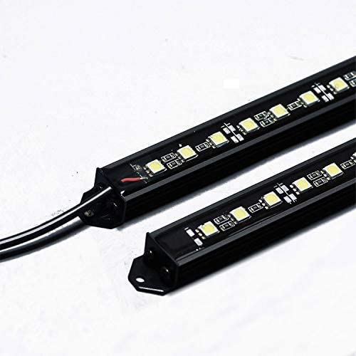 Waterproof LED Under Cabinet Light 12V 5050 Strip Light 13inch Black LED Bar for Tank (2Pack)
