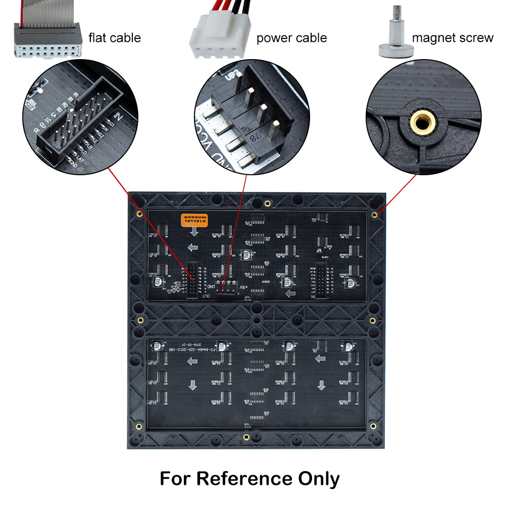 Module LED d'intérieur M-ID3 P3, dalle d'affichage LED RVB 3 mm, 192 x 192 mm, 4 096 points, balayage 1/32, 800 nits, pour affichage intérieur