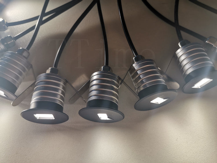 8PCS Pack 1W 12-24V DC/AC 12V IP67 Waterproof LED Step Light Dimmable Outdoor LED Garden Light Yard Light with Deep Anti-Glare Lens