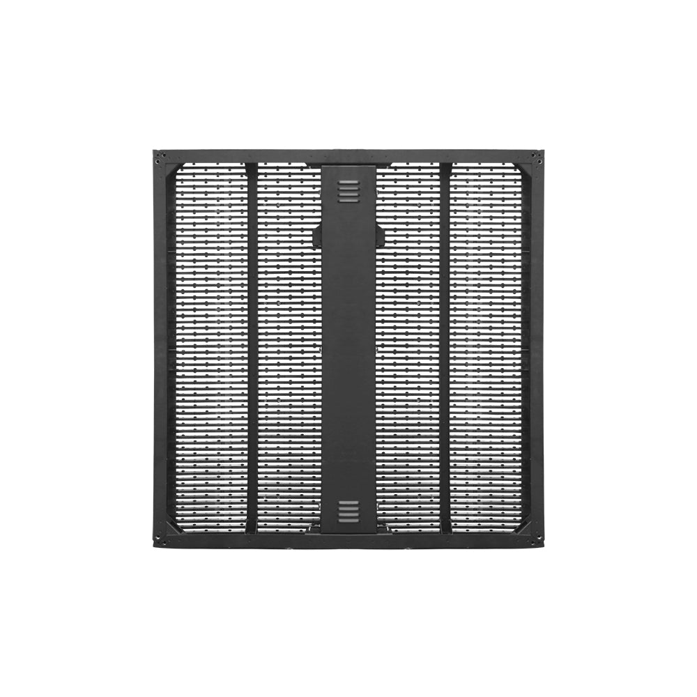 Écran LED extérieur transparent oClear Pro Series P15.6/15.6 mm, étanche, haute luminosité 6 800 nits, dimensions 1 000 x 1 000 mm, boîtier en aluminium pour installation fixe