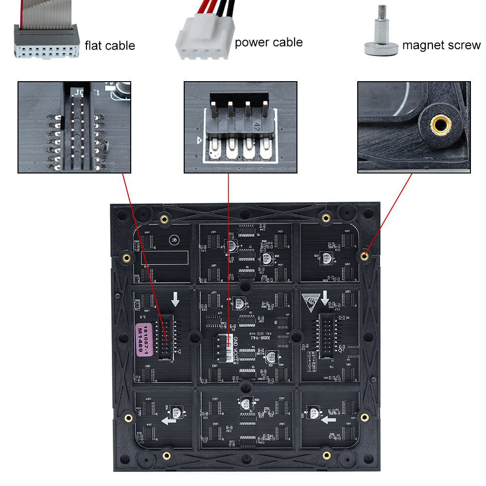 Module LED d'intérieur M-ID2.5 P2.5, dalle d'affichage LED RVB 2,5 mm, pas de pixel 160 x 160 mm, 4 096 points, balayage 1/32, 800 nits, pour affichage intérieur