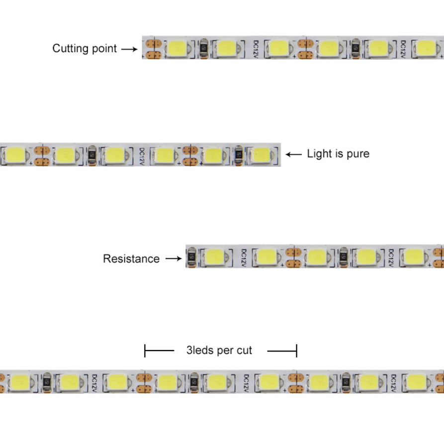 SMD2835 LED Strip Light | 3000K / 4000K / 6000K | 120 LEDs/m | 8W/m | 12V DC | 4mm / 5mm PCB | 5m Roll | Non-Waterproof IP00
