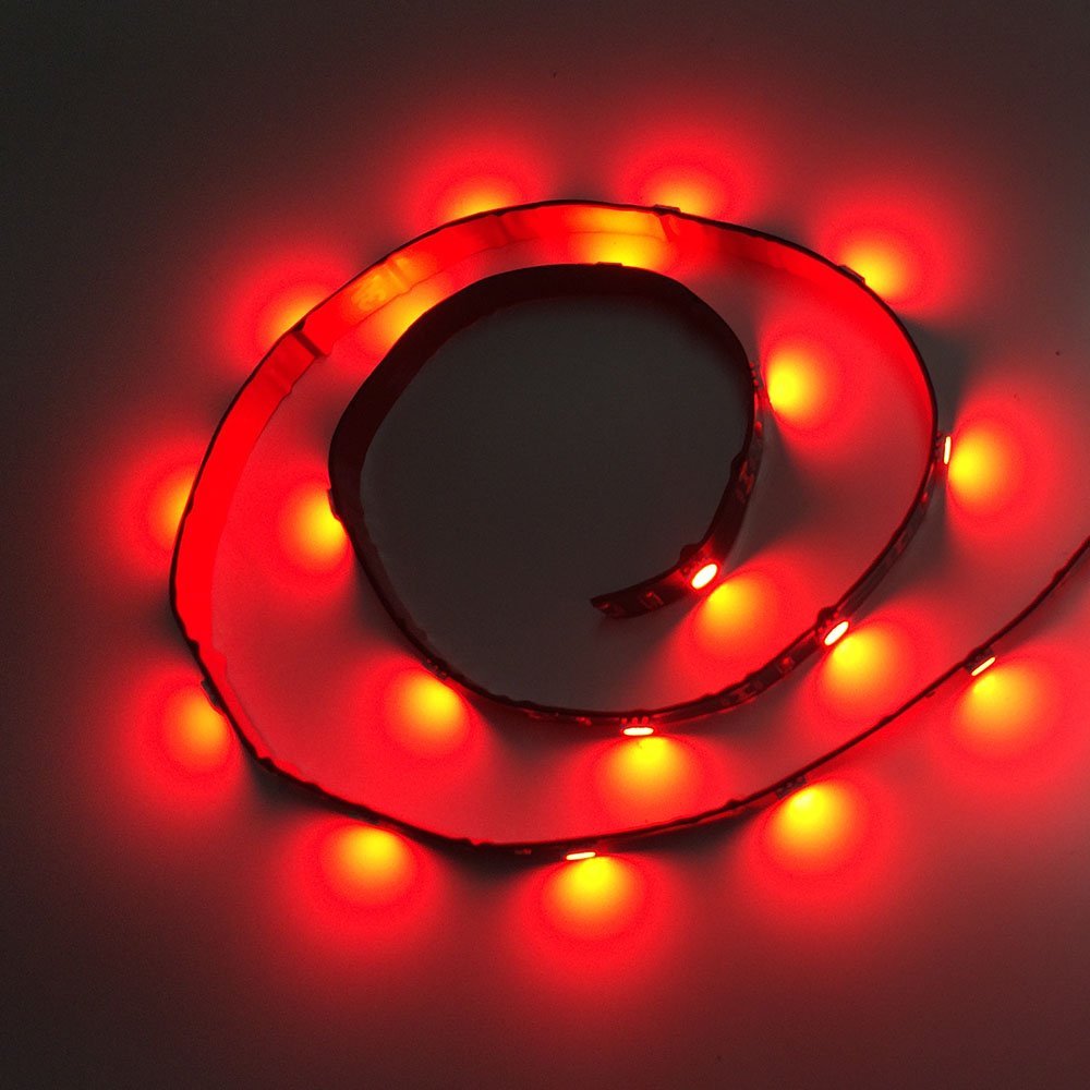 635nm SMD2835 DC12V Red LED Strip Light – Visible Red for Indicators & Lighting, 60/120/240 LEDs/m, 5 Meters, IP00/IP65