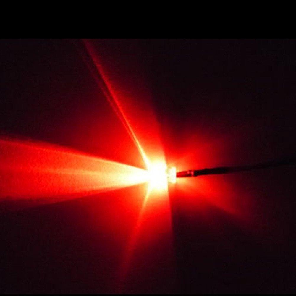 50 Stück Packung 3mm LED vorverdrahtetes Licht 3V/6V/12V 20cm F5 Strohhut Runde Top Glühbirnen Licht Lampe für DIY Auto Boot Spielzeug Party Beleuchtungsprojekt