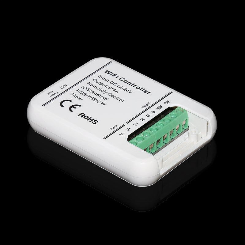 12V-24V DC 5in1 WiFi LED Controller – Compatible with Alexa / Google Home / Magic Home APP | Supports Monochrome, RGB, RGBW, WW+CW, RGBCCT LED Strips | Smart Wireless Control for LED Lights