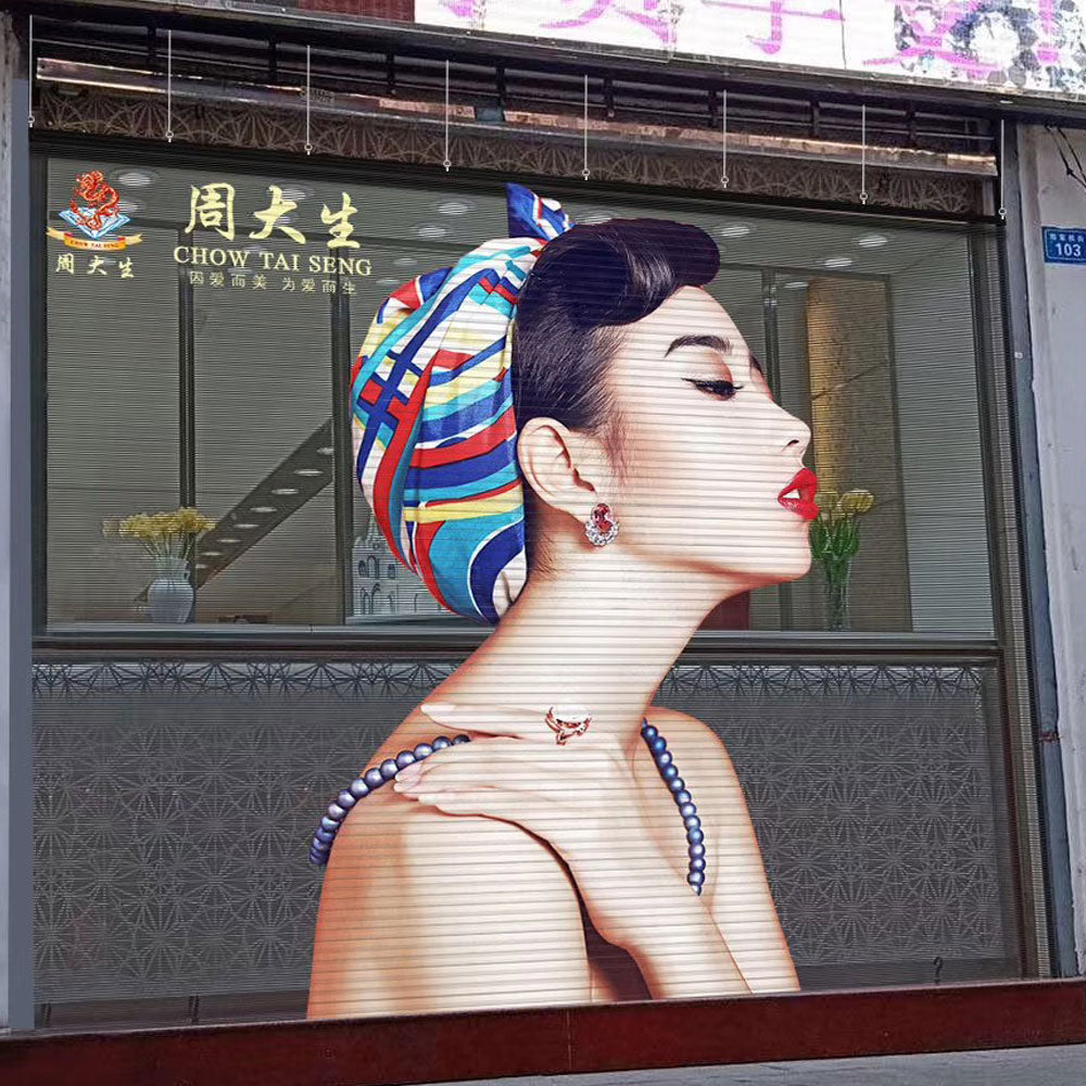 Transparenter LED-Bildschirm der aClear-Serie, 3,9/7,8 mm Pixel, 1500 Nits/4500 Nits in 1000 x 1000 mm Aluminium für den Innenbereich, für Glas-/Fensterdisplays