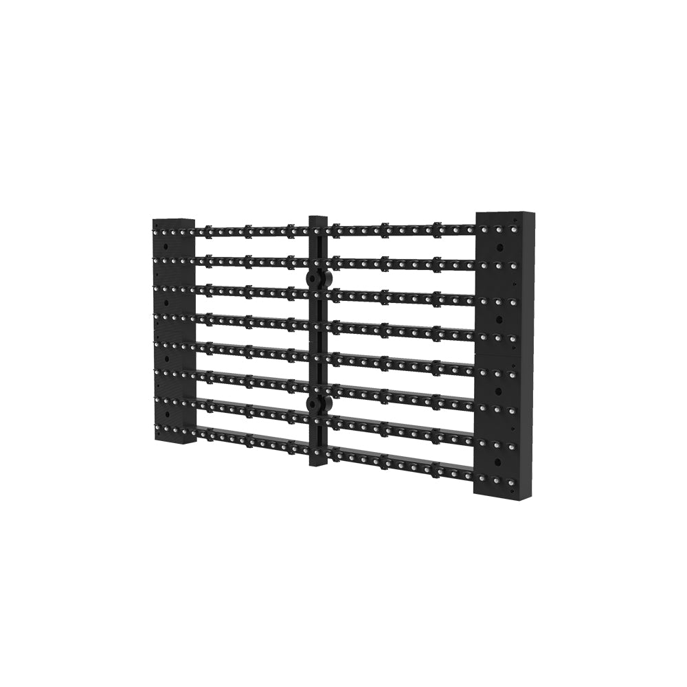 Écran LED extérieur transparent oClear Pro Series P15.6/31.2 mm, étanche, haute luminosité 7 500 nits, dimensions 1 000 x 1 000 mm, boîtier en aluminium pour installation fixe