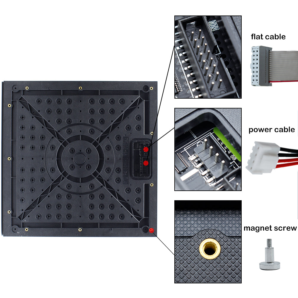 Module LED de location M-ID4.81 P4.81, dalle d'affichage LED RVB 4,81 mm, 250 x 250 mm, 2 704 points, balayage 1/13, 800 nits, pour affichage intérieur.