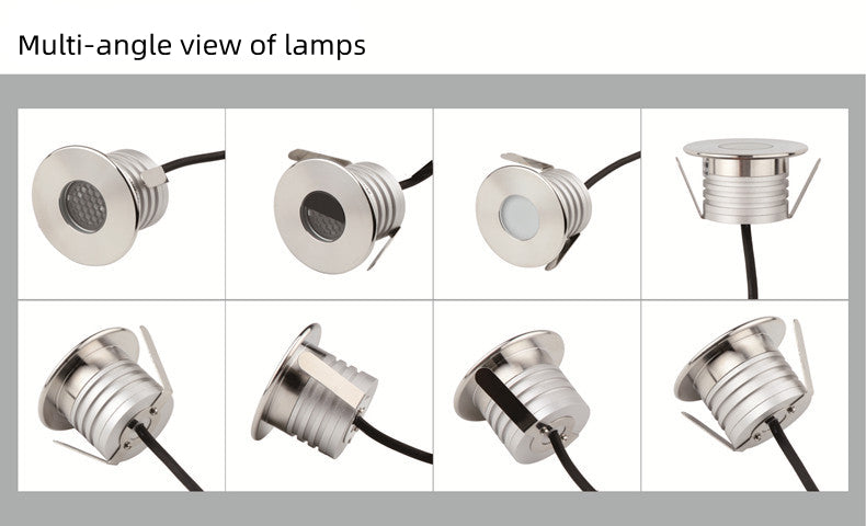 Lot de 6 spots encastrés extérieurs en acier inoxydable, 3 W, 12 V-24 V CC, IP67, antireflet, montable, à intensité variable, en nid d'abeille