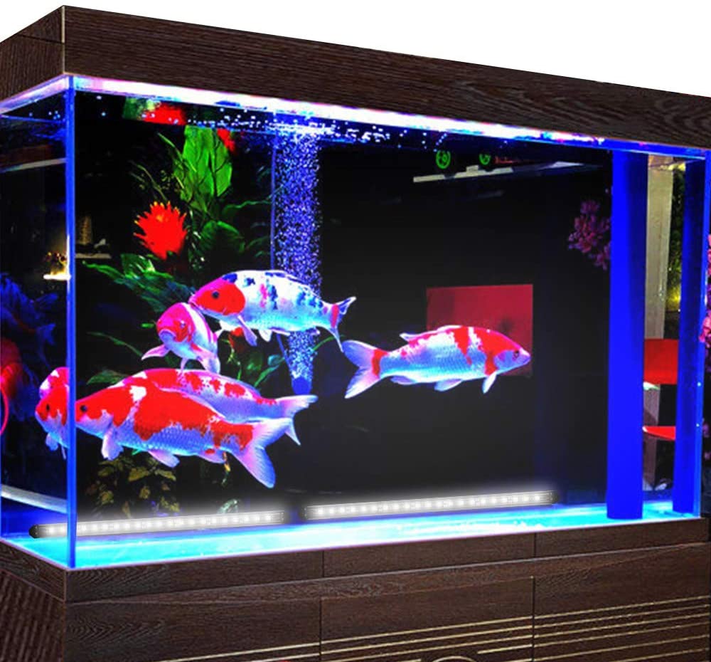 Waterproof LED Under Cabinet Light 12V 5050 Strip Light 13inch Black LED Bar for Tank (2Pack)