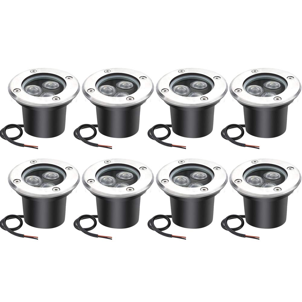 8 Pack 3W Outdoor Landscape Lights 12V 300 Lumens Waterproof IP67