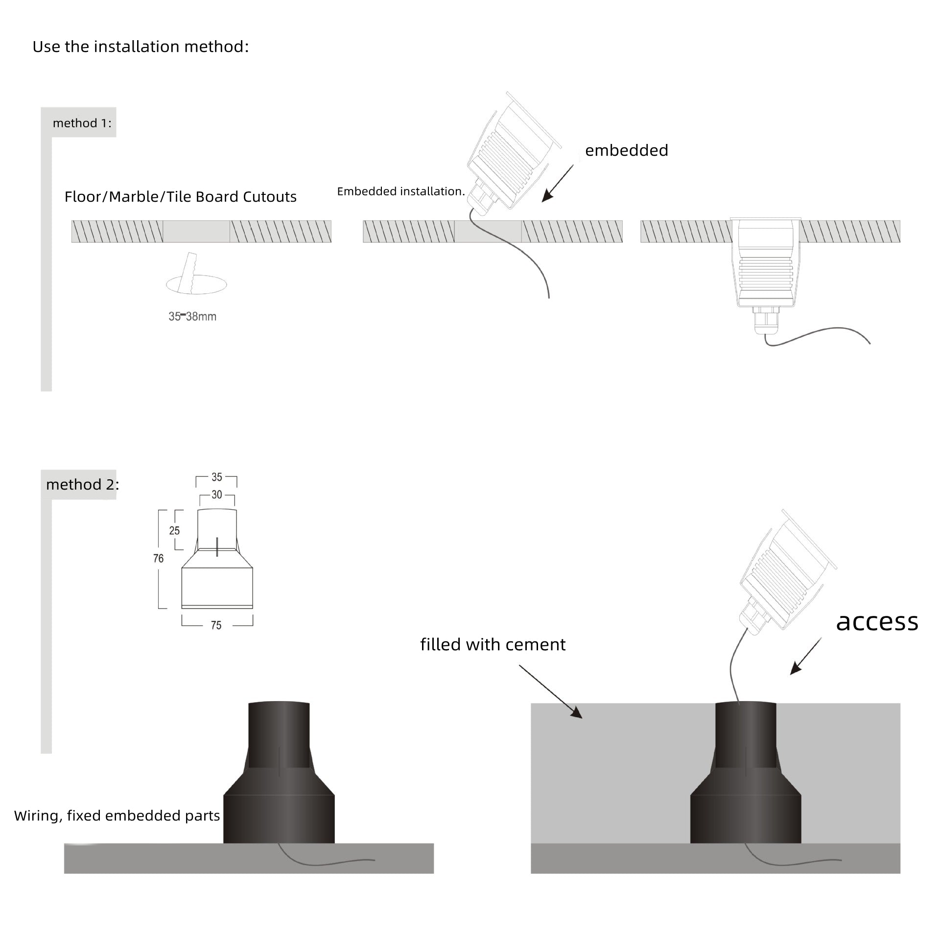 Lot de 8 lampes LED sous-marines carrées en acier inoxydable, étanches, IP68, 3 W, DC12-24 V, pour piscine et jardin