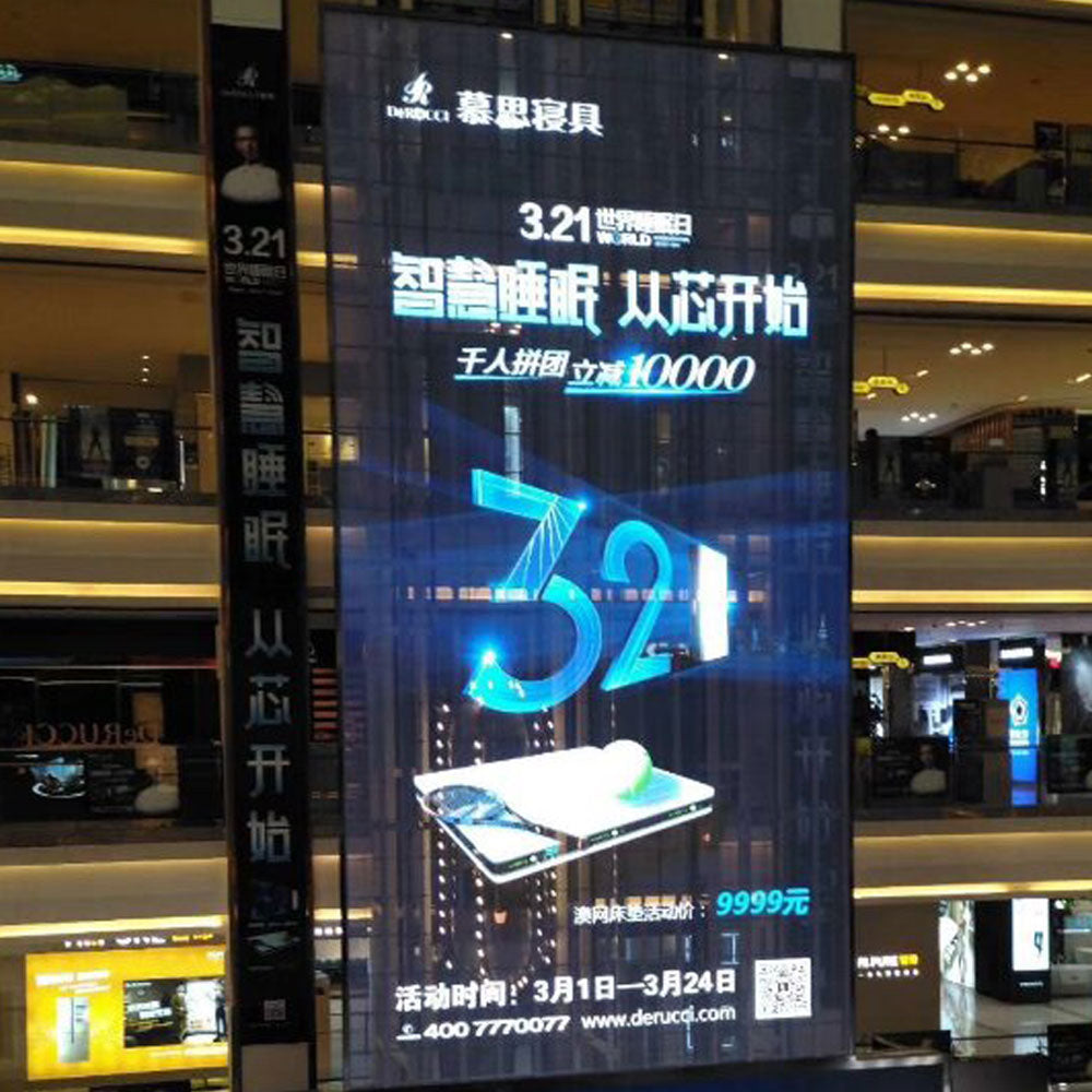 aClear Series Indoor Transparent LED Display Screen P3.91mm Pixel 3500nits/5000nits in 1000x1000mm Aluminum Indoor Type for Glass/Window Display