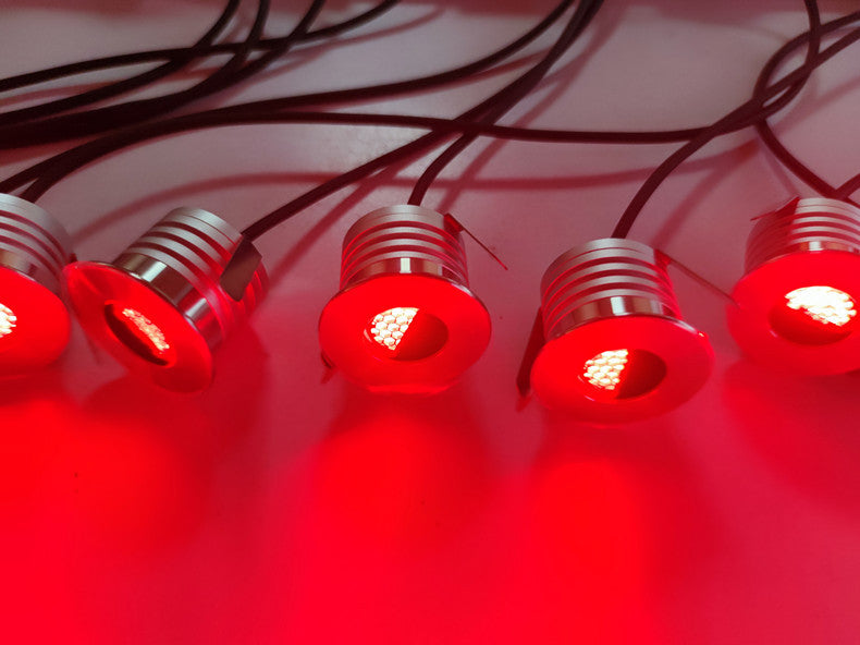 Lot de 6 spots encastrés extérieurs en acier inoxydable, 3 W, 12 V-24 V CC, IP67, antireflet, montable, à intensité variable, en nid d'abeille