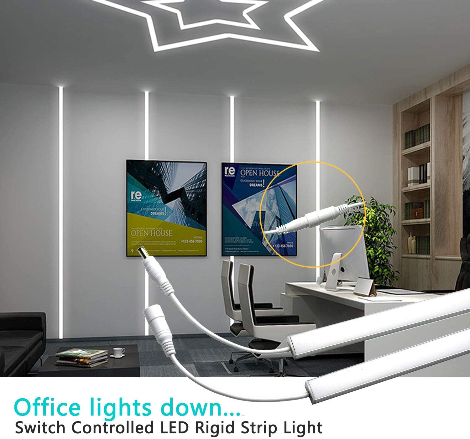 Superbright LED Under Cabinet Lights Dimmable 13" x 4-Bars for Kitchen, Closet with 276 LEDs