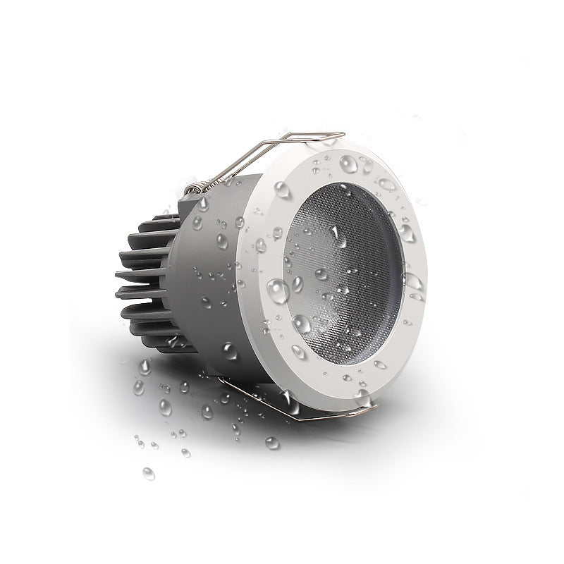 Spot LED rond étanche IP65 7 W 12 W 3 pouces IRC > 80, anti-vapeur, idéal pour la douche, le sauna et l'éclairage extérieur