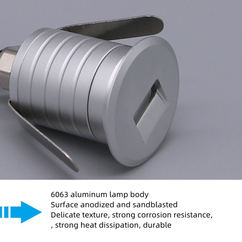 8PCS Pack 1W 12-24V DC/AC 12V IP67 Waterproof LED Step Light Dimmable Outdoor LED Garden Light Yard Light with Deep Anti-Glare Lens